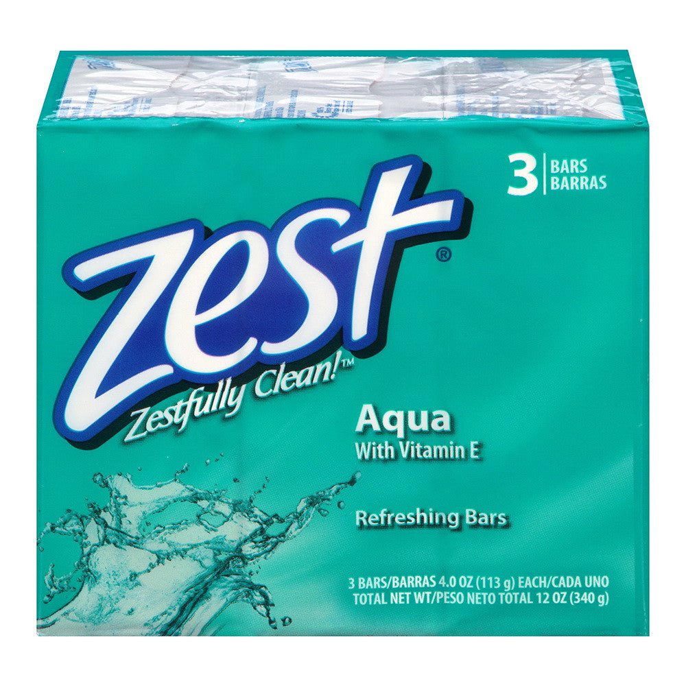 Zest Refreshing Bath Bar Soap, Aqua Soap 3 Ea - 4 Oz